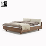 北欧日式全实木床 橡木黑胡桃木家具榻榻米床1.8米双人床软靠婚床