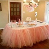 婚礼桌幔甜品桌套签到台纱桌围婚庆桌布雪纱定做桌生日蛋糕桌纱