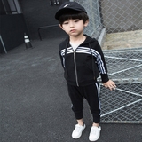 韩国童装中大童运动套装秋男女童休闲衣服儿童带帽两件套学生装潮