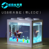 泰国斗鱼缸办公桌面迷你小型爬虫螃蟹海藻虾LED灯观赏鱼观赏缸