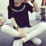 韩国夏季宽松字母T恤女短袖韩范学生休闲百搭上衣大码半袖女装潮