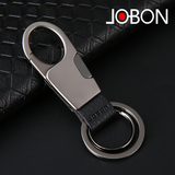 jobon汽车钥匙扣男士真皮腰挂简约钥匙链挂件金属钥匙圈创意礼品