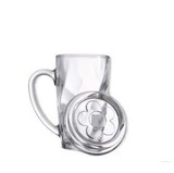 韩国glasslock三光云彩钢化玻璃杯透明水杯家用带盖创意杯子RM405