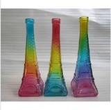 厂家直销爆款七彩色透明巴黎埃菲尔铁塔工艺玻璃许愿漂流幸运星瓶