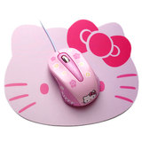 HELLO KITTY笔记本电脑有线鼠标静音卡通可爱粉色女生鼠标无声USB