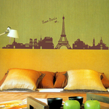 『I love Paris』巴黎铁塔 卧室客厅 电视背景墙 建筑 墙贴 包邮
