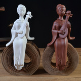 德化陶瓷雕塑人物紫砂白瓷琵琶女仕女美女家居装饰品摆件结婚礼物