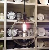现代简约时尚透明玻璃吊灯创意个性圆球形餐厅单头吧台卧室灯具