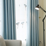 简约现代棉麻客厅落地窗成品卧室飘窗防风隔热亚麻遮光窗帘布定制