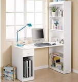 特价简洁书柜电脑桌  书橱书架书桌 组合电脑桌 单人电脑桌 白色