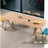 北欧纯实木餐桌 个性长桌方桌办公桌子书桌loft 设计师创意家具
