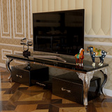 欧式新古典不锈钢电视柜茶几组合 后现代奢华别墅天然大理石地柜