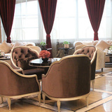 欧式售楼处洽谈桌椅组合会所接待一桌四椅酒店休闲椅现代中式家具