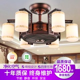 新中式隐形负离子吊扇灯客厅卧室餐厅复古家用电扇灯带风扇的吊灯