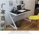 现代简约台式钢化玻璃电脑桌z型 家用卧室烤漆小型简易书桌迷你小