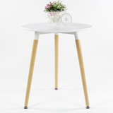 简约现代白色小圆桌子 咖啡洽谈桌创意设计师家具实木茶几小户型