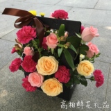 玫瑰龙胆桔梗洋牡丹百合康乃馨小扣菊手提花篮保定同城鲜花速递