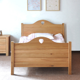 全实木橡木儿童床带护栏实木床1.2米储物式北欧儿童床小床单人床