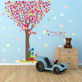 七彩树墙贴客厅沙发背景电视墙装饰画儿童房幼儿园卡通气球树贴纸