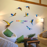 鹦鹉墙贴可移除客厅沙发背景墙贴纸书房餐厅教室玄关装饰卡通小鸟