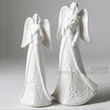 陶瓷装饰品摆件 一对天使少女子 外贸陶瓷 客厅房间装饰摆设