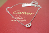 Cartier 卡地亚 18K白色黄金 镶钻 心形项链 长39cm
