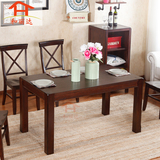 美式水曲柳全实木餐桌 方桌桌子复古做旧1米3/1.4米/1米6成都家具