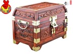 老挝大红酸枝精雕珠宝箱梳妆台首饰盒红木雕家具摆件结婚工艺礼品
