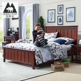 美式乡村全实木床1.5米儿童床1.2男孩单人床环保简约学生卧室家具