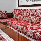 现代中式沙发垫布艺实木四季防滑红木沙发巾喜庆单双三人坐垫套子