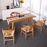北欧宜家全实木餐桌椅组合多功能餐桌小户型简约电脑桌子家用书桌