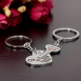 创意爱心锁男女情侣一对迷你钥匙扣不锈钢金属简约可爱礼物品挂件