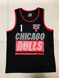 正版NBA公牛ROSE罗斯 篮球队服爆裂纹背心球衣 街球嘻哈速干bulls