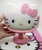 包邮Hello Kitty台式镜子DIY贴钻果冻钻kt猫化妆镜KT随身台式镜子