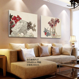现代简约单幅水墨花卉画 客厅无框画沙发背景墙画装饰画卧室挂画