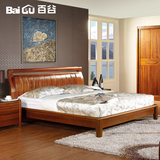 百谷 实木床 高端柚木双人床 特价床1.5米1.8米中式实木家具S10
