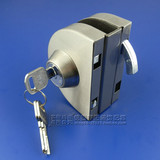 不打孔玻璃门锁 不锈钢推拉门锁 单门双面带锁 防盗锁 玻璃中央锁