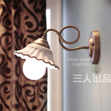极有家美式田园韩式欧式客厅陶瓷复古床头过道走廊LED壁灯1088