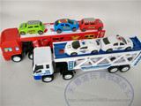 超大号双层平板惯性 警车工程拖车儿童玩具车运输车汽车模型惯性