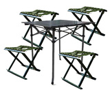 马扎休闲五件套 户外折叠桌椅 野营桌椅/野餐烧烤桌椅组合
