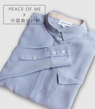 日本高端女装14双绉100%真丝长袖衬衫灰裸蓝色中长款休闲前短后长