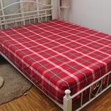 外贸品质纯棉色织红格加厚床笠床垫保护套床单1.8米床38CM高