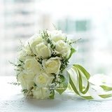玫瑰韩式新娘手捧花 结婚手捧花 仿真手捧花 花球花束拍照道具