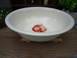 出口日本28cm卡通娃娃加厚翻边搪瓷保鲜碗 小脸盆 搅拌碗 拌面碗