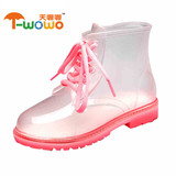 儿童雨鞋透明马丁雨鞋学生宝宝雨靴男童女童水鞋大童小童雨鞋夏季