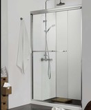 一字型形隔断移门淋浴房简易钢化玻璃浴室屏风铝合金型材特价定制