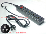 中国三扁脚插头拖线板 国标直头电源线品字接口插座 一控四位插板
