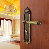 帝品铜锁中式欧式全铜室内房门锁卧室房门锁机械门锁青古铜锁具