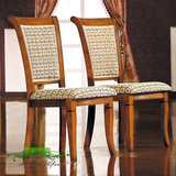 5折特价美式乡村餐椅 仿古欧式实木餐桌椅 靠背布艺椅子