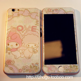 苹果iPhone6plus 美乐蒂钢化玻璃膜粉色卡通彩膜6s全屏全覆盖高清
